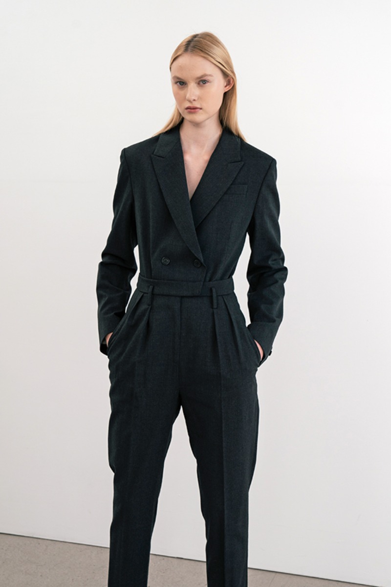 [21FW] Grey Wool Blazer Jumpsuit (JUJD103) (설인아 착용)